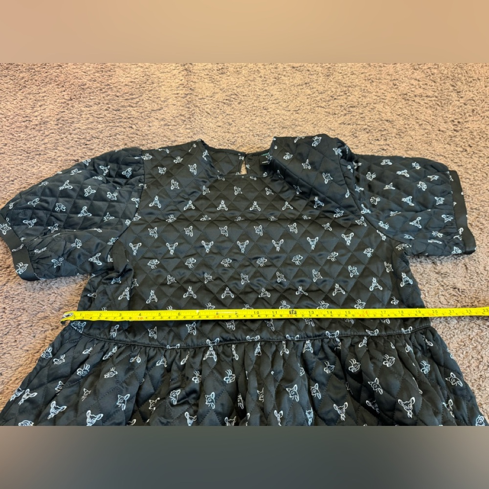 2 FOR $25Be Free Black Quilted Deer Print Dress Fit Flare Baby DollPuff Sleeve L - Picture 9 of 9